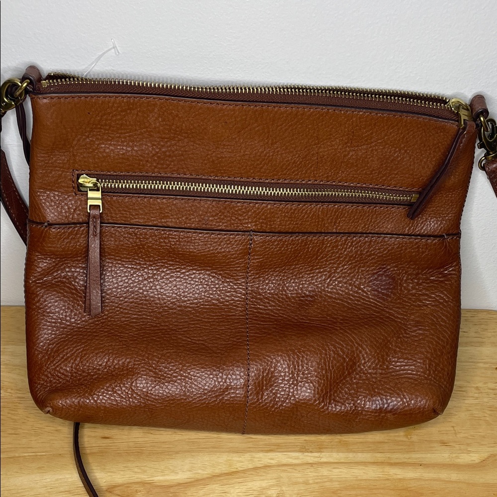Fossil Elegant Tan Leather Crossbody Bag